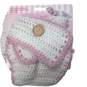 NWT Hand Crocheted Diaper and Booties Set 0-6 Months‎ Baby Photo Shoot